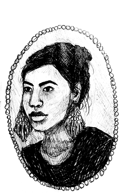 Drawing of Roxanne Cubero by Ilona Altman.